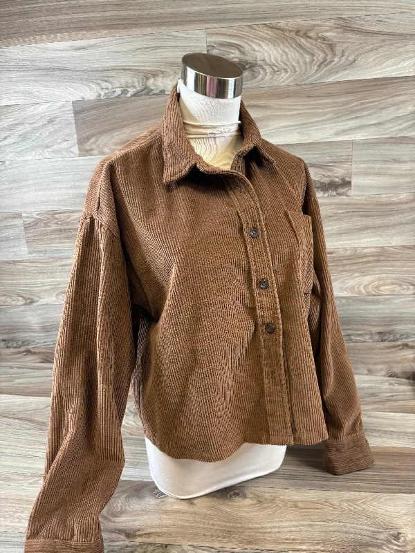 Top Long Sleeve By Japna In Brown, Size: S