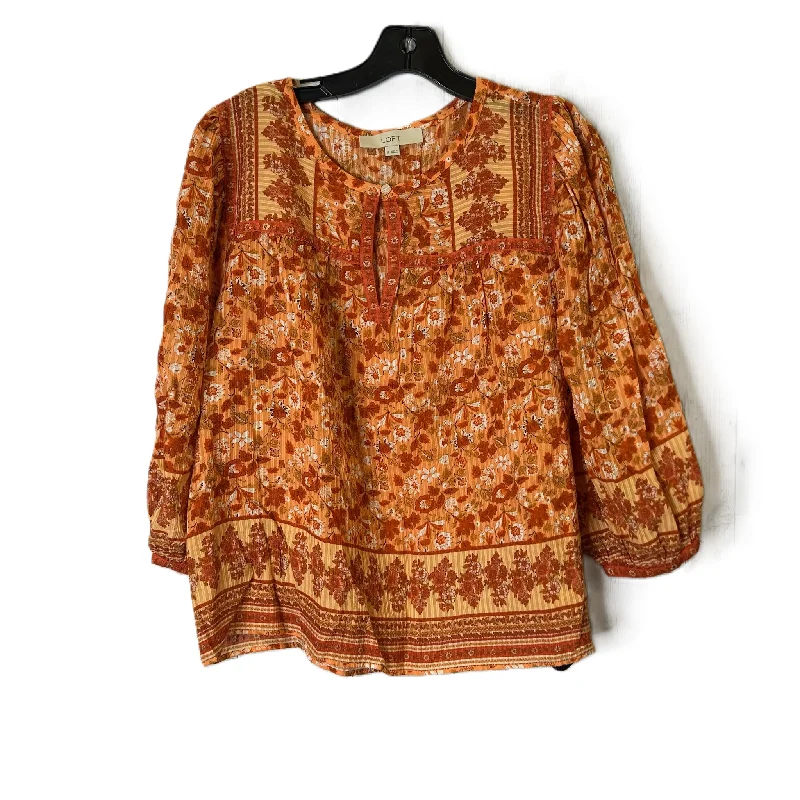 Top Long Sleeve By Loft In Orange, Size: M