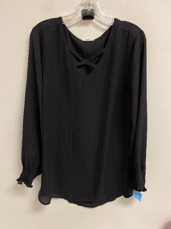 Top Long Sleeve By Maurices In Black, Size: 1x