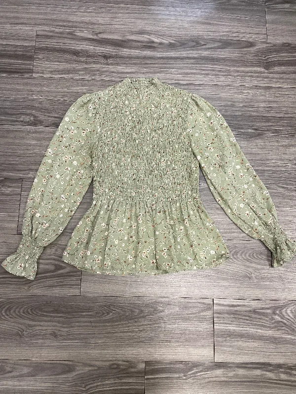 Top Long Sleeve By Ophelia Roe In Green, Size: S