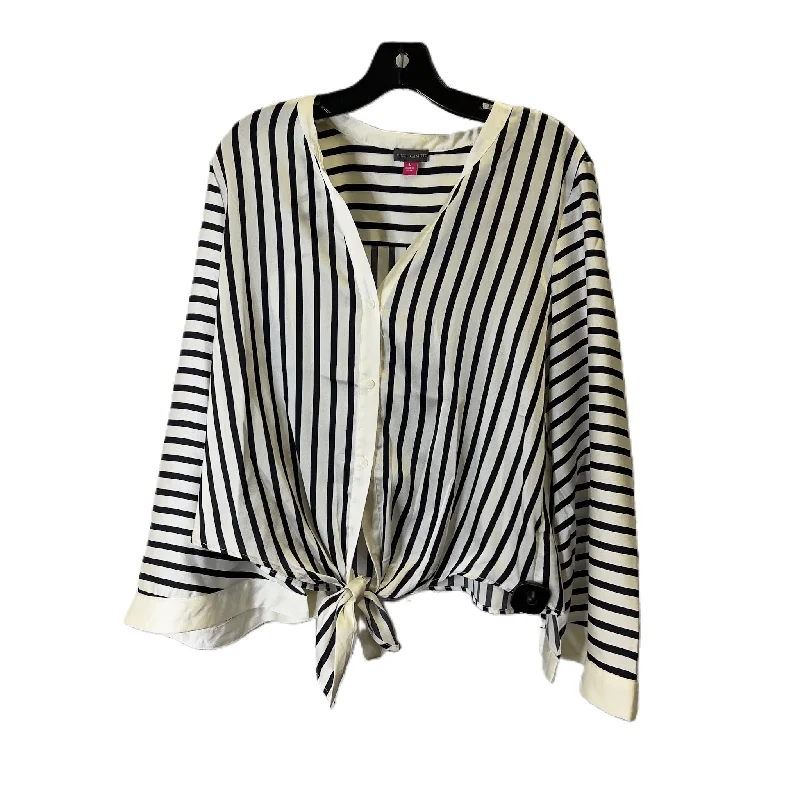 Top Long Sleeve By Vince Camuto In Striped Pattern, Size: L