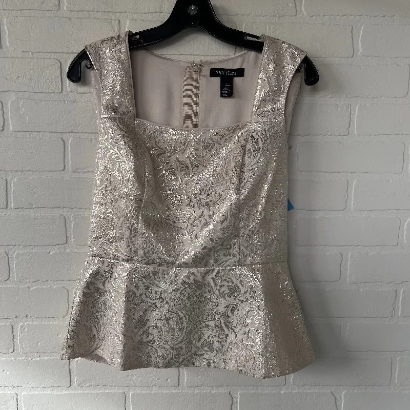 Blouse Sleeveless By White House Black Market In Champagne, Size: S