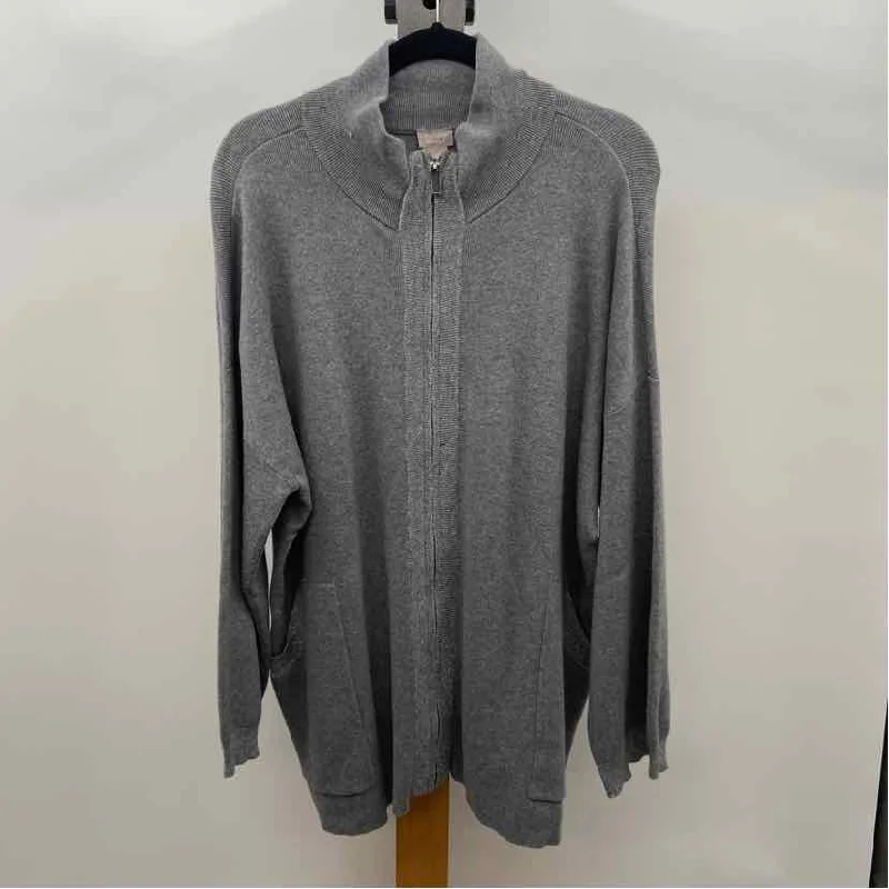 Chico's Women's Size XXL Gray Shimmer Cardigan