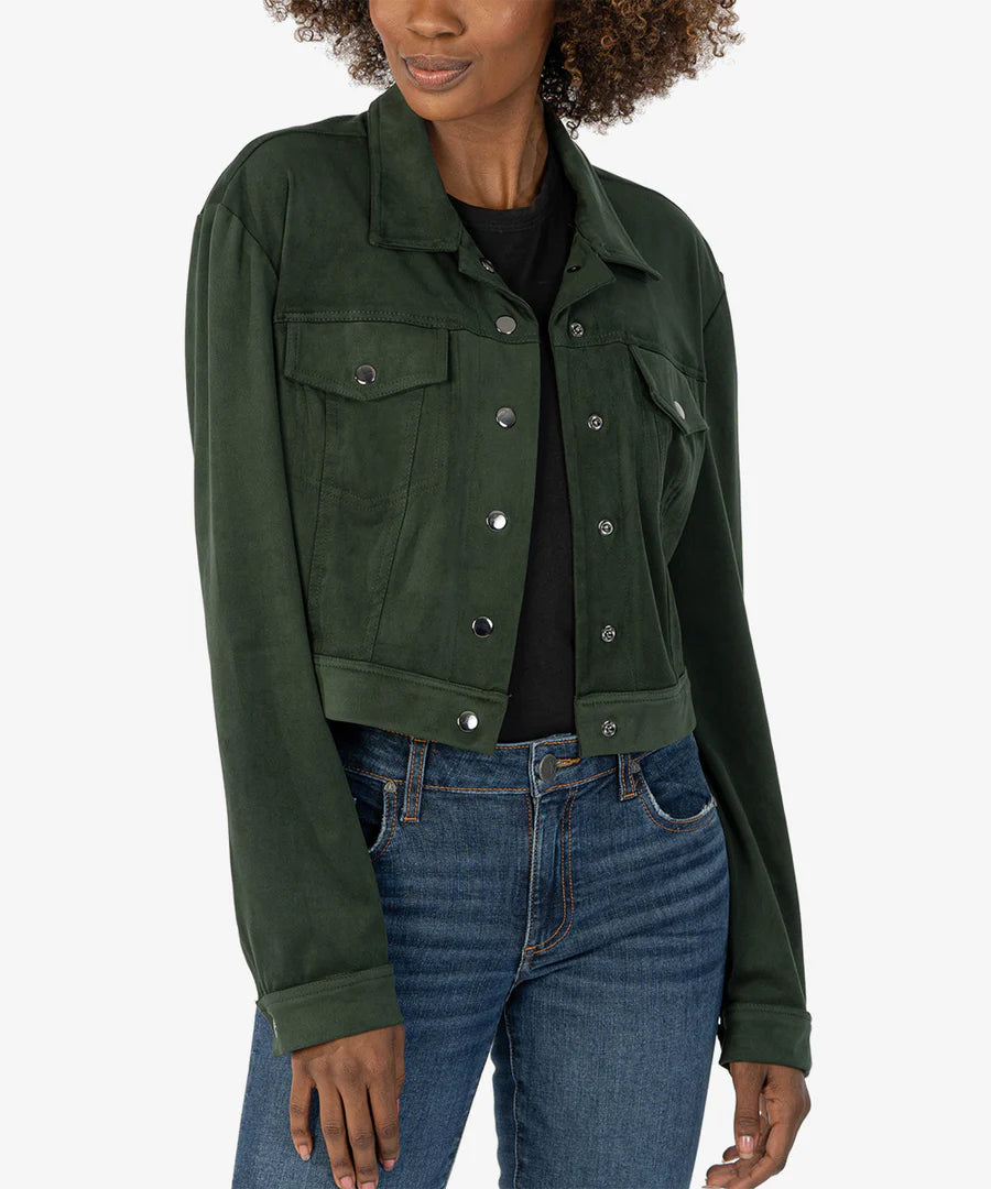 Lorelei Cropped Faux Suede Jacket