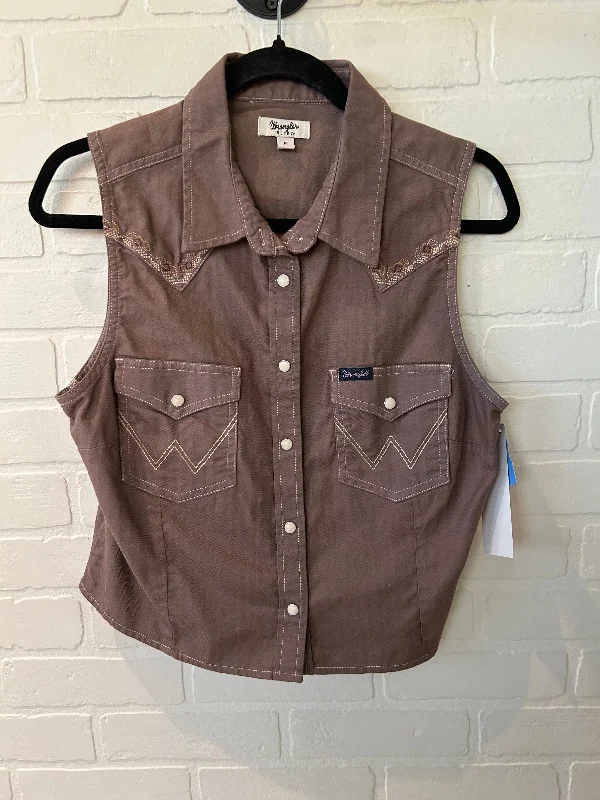 Top Sleeveless By Wrangler In Brown, Size: M