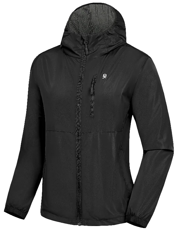 Women's Water Resistant Breathable Ripstop Light Jacket with Hood